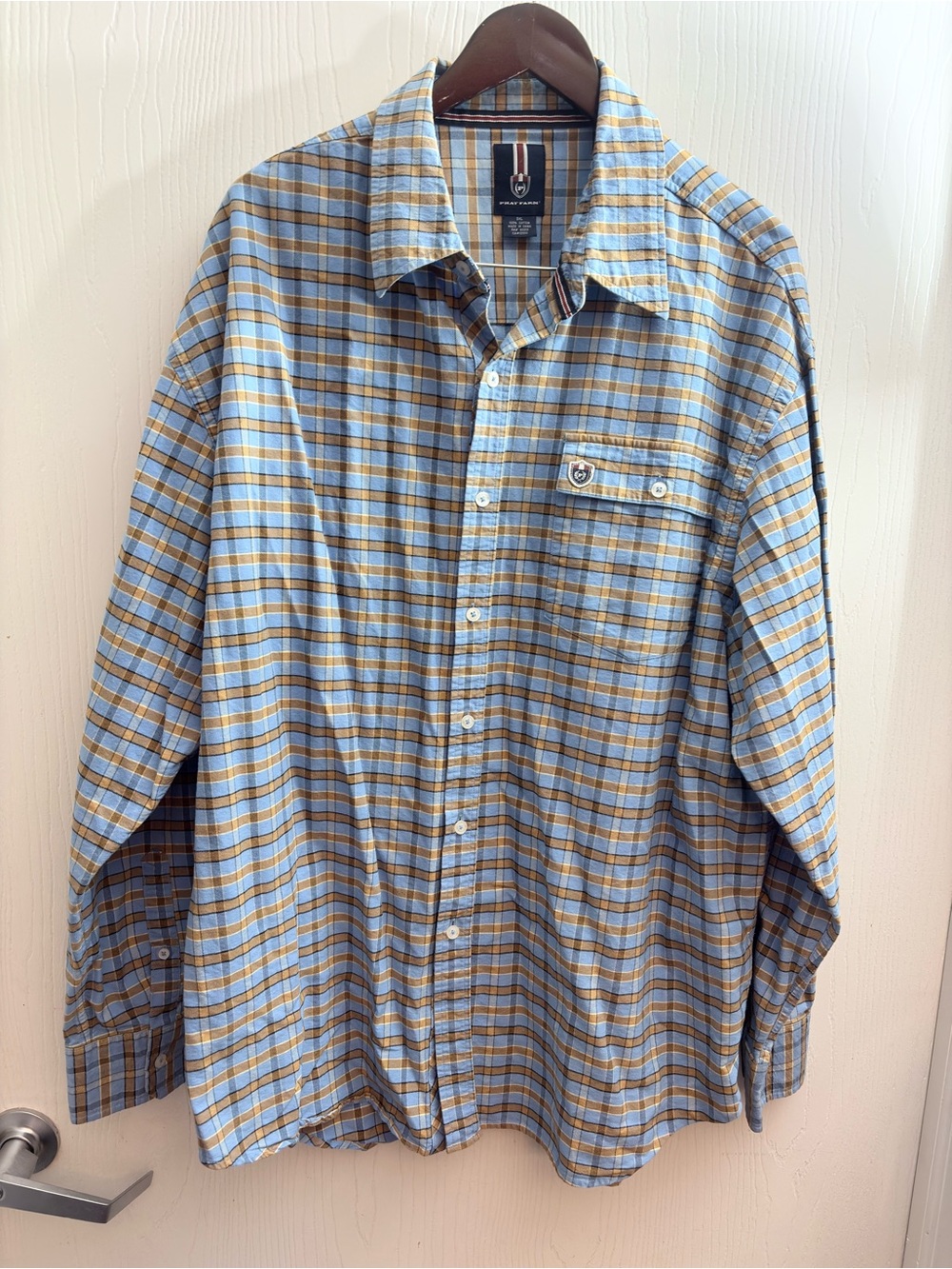 🔥🏷️Men’s Classic Phat Farm Logo Long Sleeve Button Down Shirt 3XL